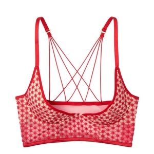 Luxe Victoria’s Secret OUVERT bra | Embroidered Quarter Cup Starburst Lipstick